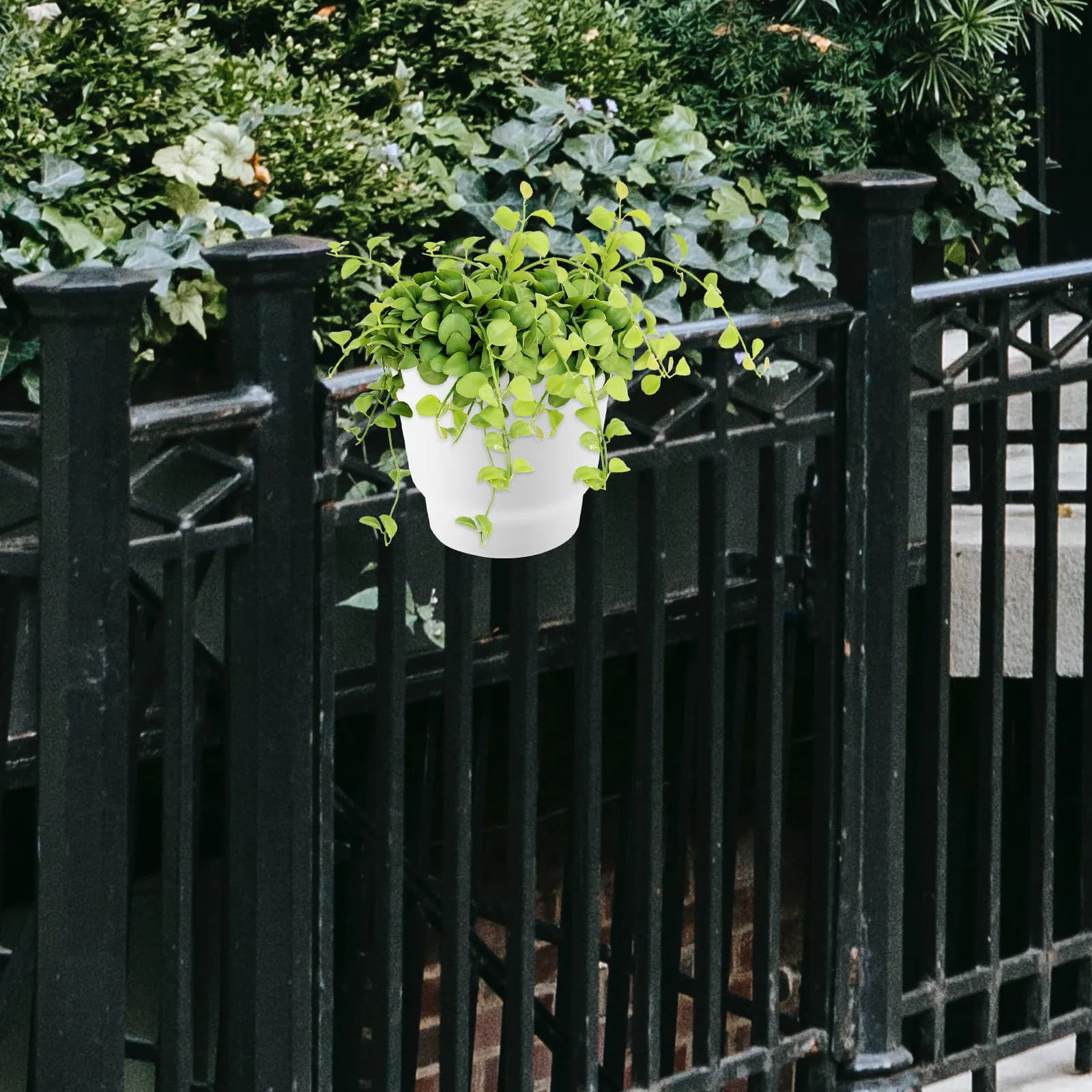 Hanging Plant Pot Railing Flower Pot Thickened Design Plastic Balcony Planter Home Yard Garden Railing Flower Planter