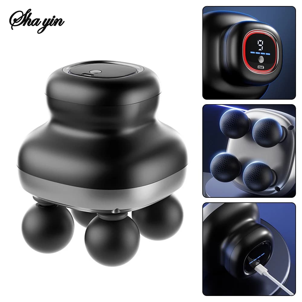 Tuhopeta Four Head Electric Muscle Massage Gun Mini Fully Automatic Relaxation Tool for Muscle Care
