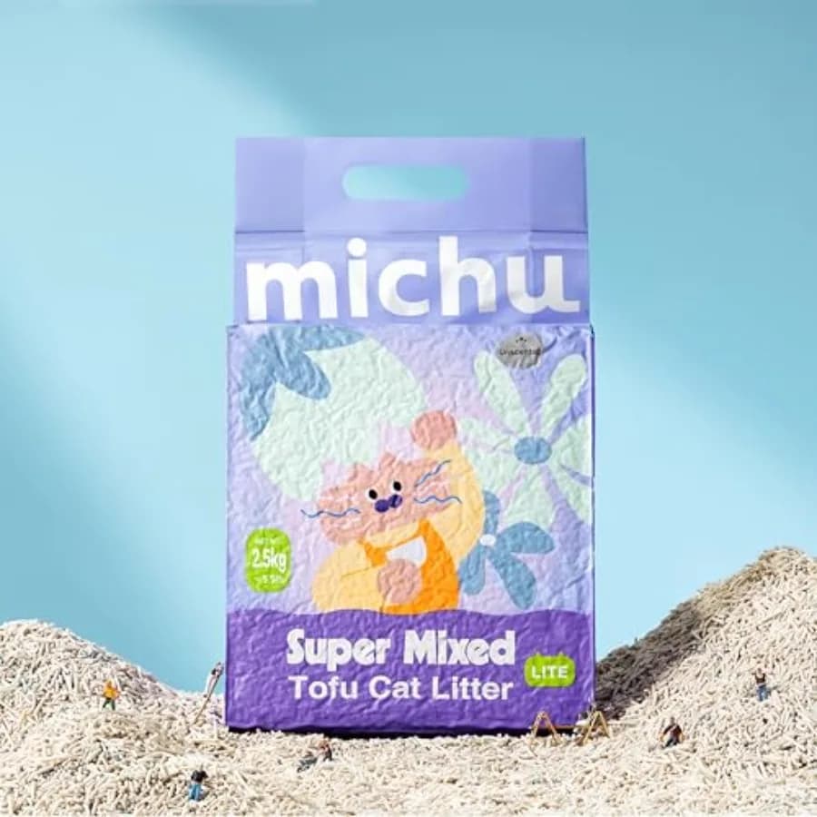 Lettiera per Gatti Mista al Tofu Lite 5.5Lb/6L, Smaltibile nel WC, Ecologica, Controllo Odori, Confezione da 3