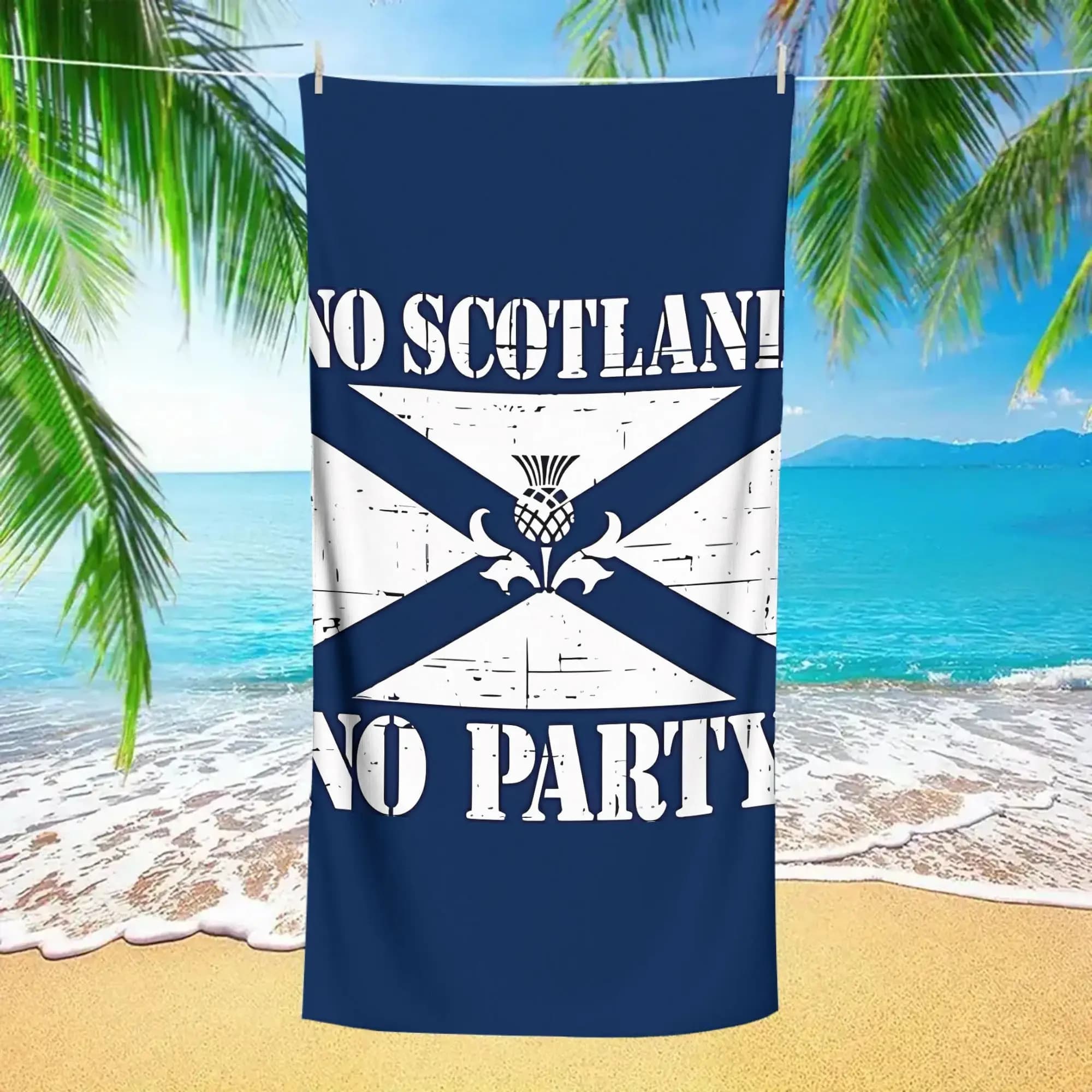 No Scotland No Party Saltire Thistle Beach Towel, morbido e ad asciugatura rapida per viaggi, divertimento in spiaggia, giornate in piscina