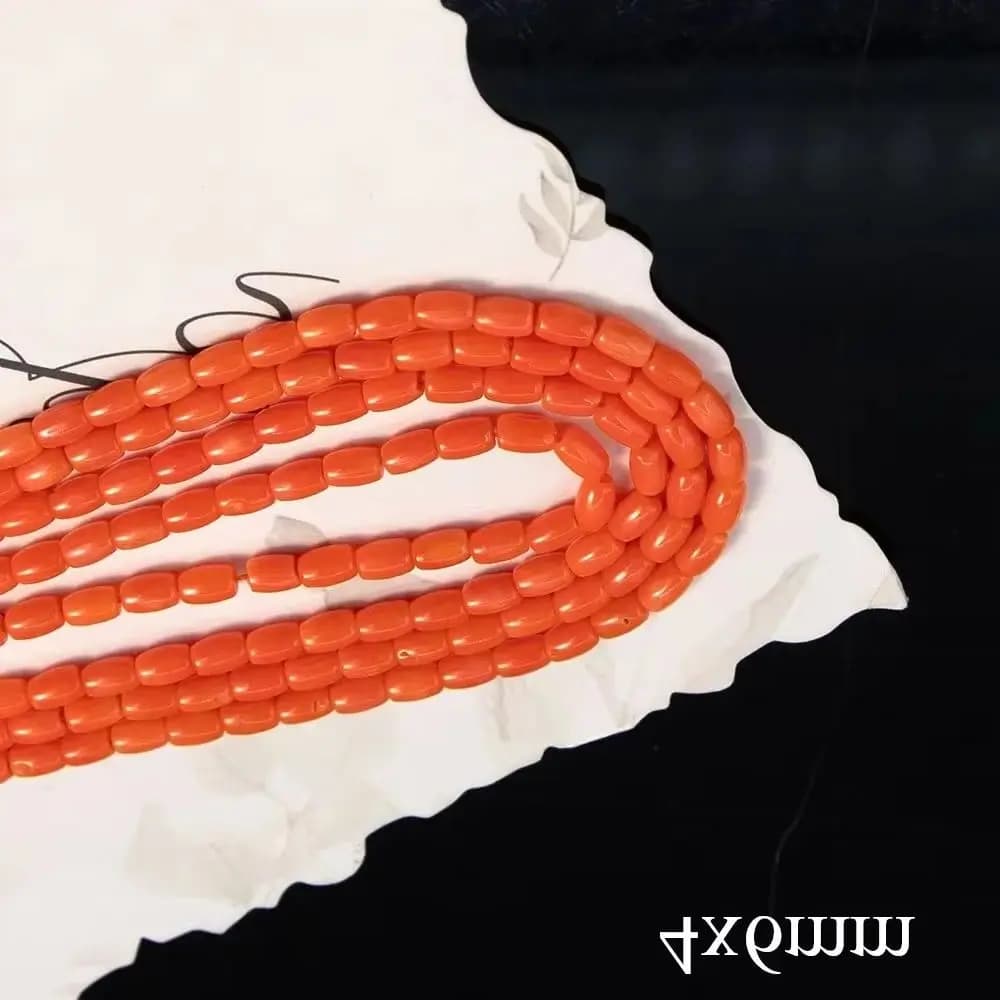Perline di corallo naturale di grado A 4x6mm, perline a secchiello, distanziatori arancioni, perline squisite per la creazione di braccialetti, collane e orecchini fai da te