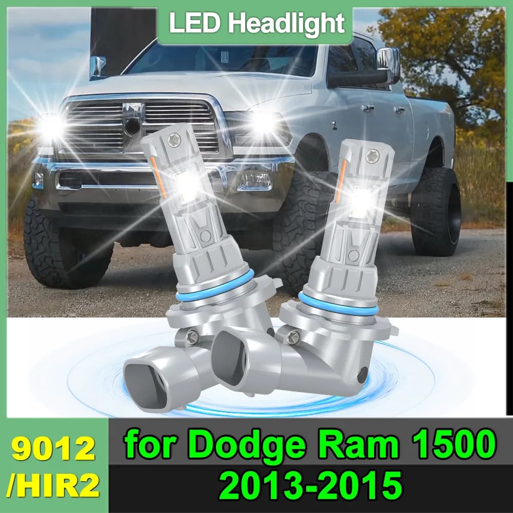 Per Dodge Ram 1500 2013-2015 9012 Lampadine per fari a LED Super luminose 6000k Lampadine per auto a tubo singolo in rame