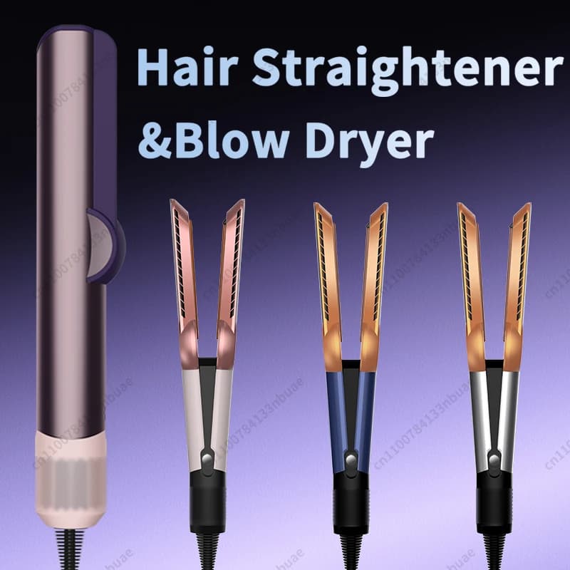 Professional hair plate 2 in 1 and hair dryer with negative ion technology, long lasting styling tool 210V-240V