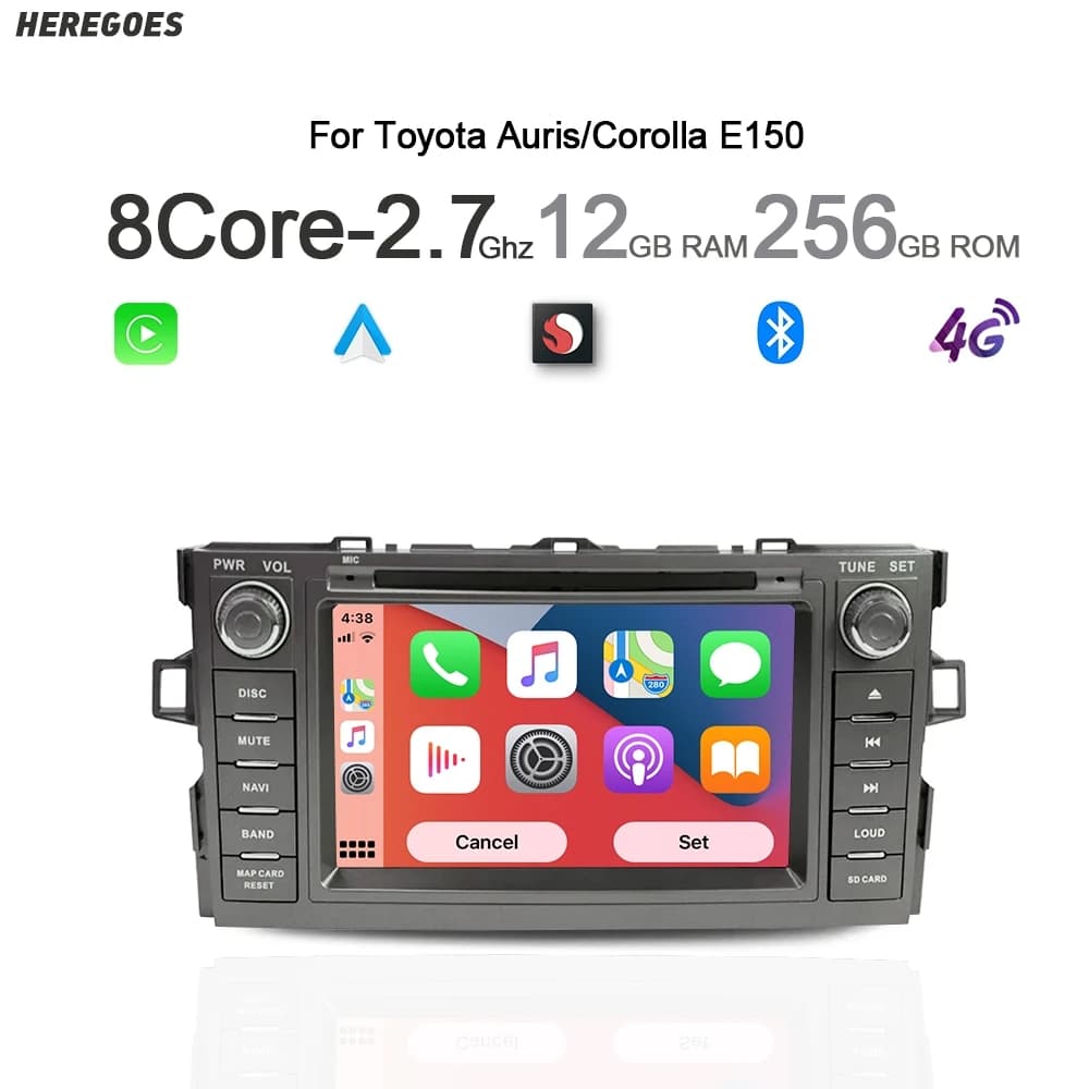 2 din Android 13 autoradio per Toyota Auris Corolla 2006-2012 Carplay 8GB Bluetooth 4G Wifi navigazione lettore multimediale GPS per auto