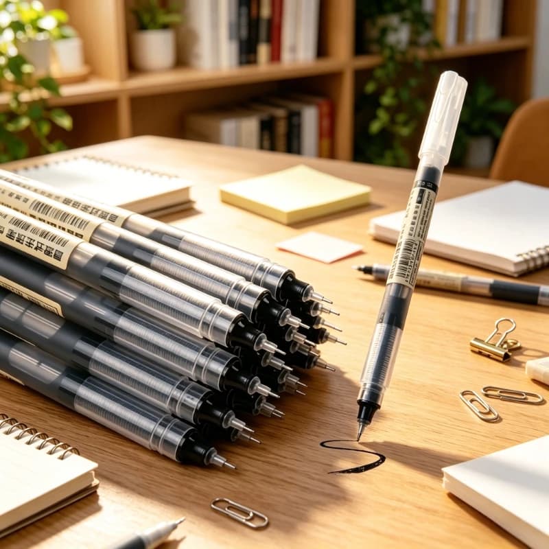 30 penne a inchiostro gel nero ad asciugatura rapida da 0,5 mm, penne a sfera con punta extra fine, scrittura fluida, inchiostro impermeabile, per ufficio e scuola
