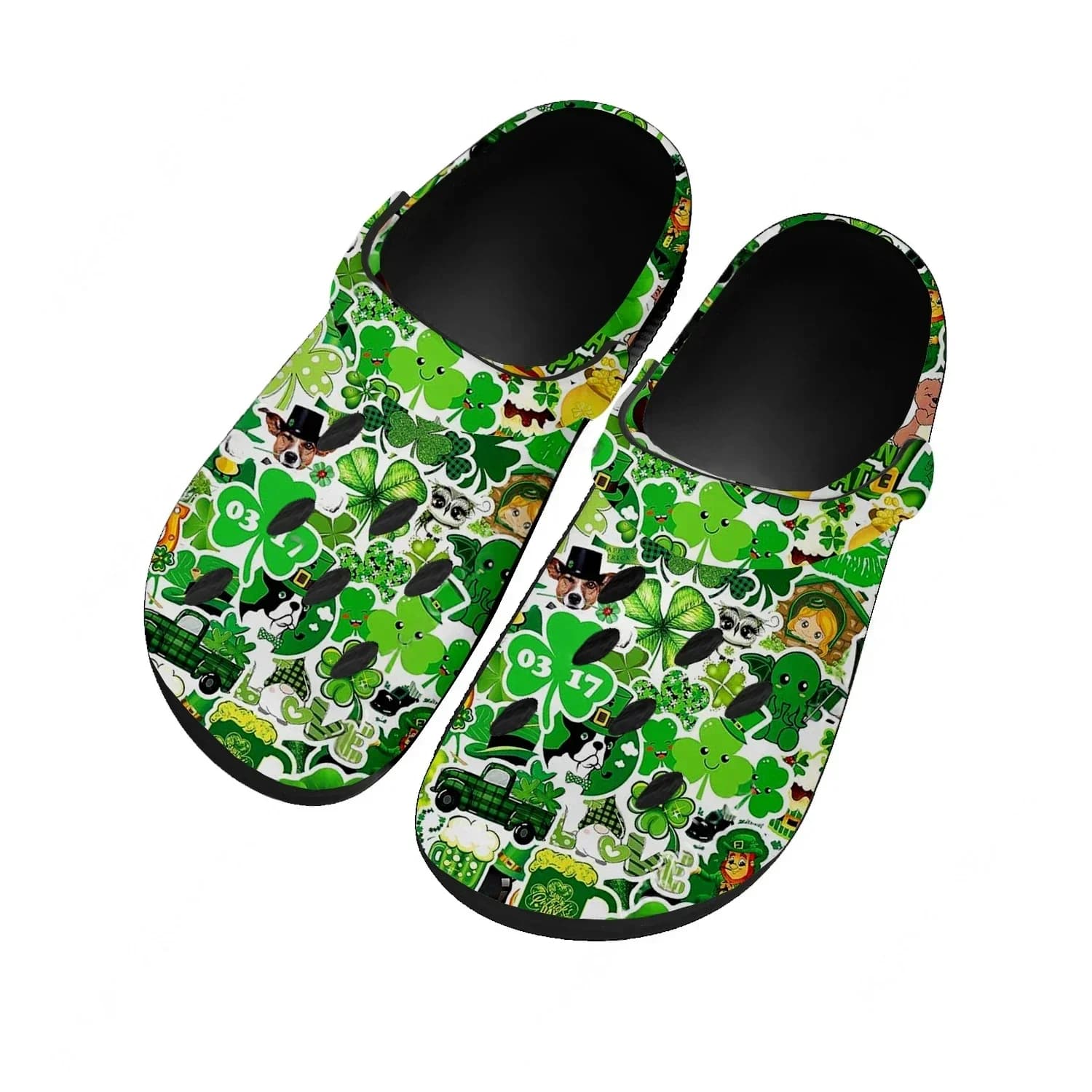 Scarpe da Acqua Lucky Shamrock per San Patrizio, Zoccoli da Giardino alla Moda per Uomo e Donna, Sandali Personalizzabili, Ciabatte da Spiaggia Traspiranti con Fori