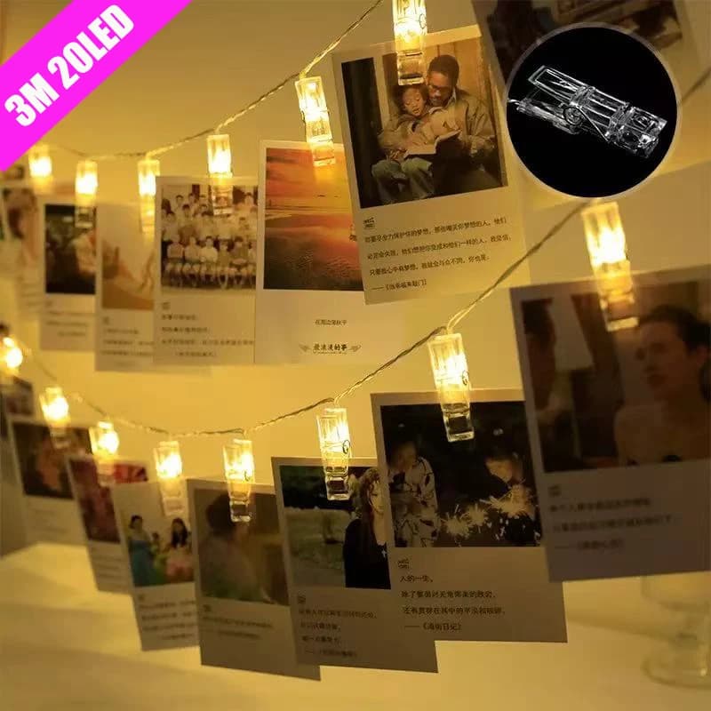 3M LED String Fairy Lights Clip per foto Ghirlanda di luci Luci natalizie a batteria Decorazione di luci natalizie per la sala nuziale