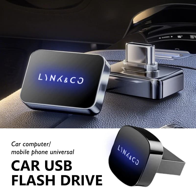 Car Dashboard Portable Storage 32GB/64GB Square USB Flash Drive For LYNK&CO 01 Phev 02 03+ 05 06 09 PHEV 09 MHEV