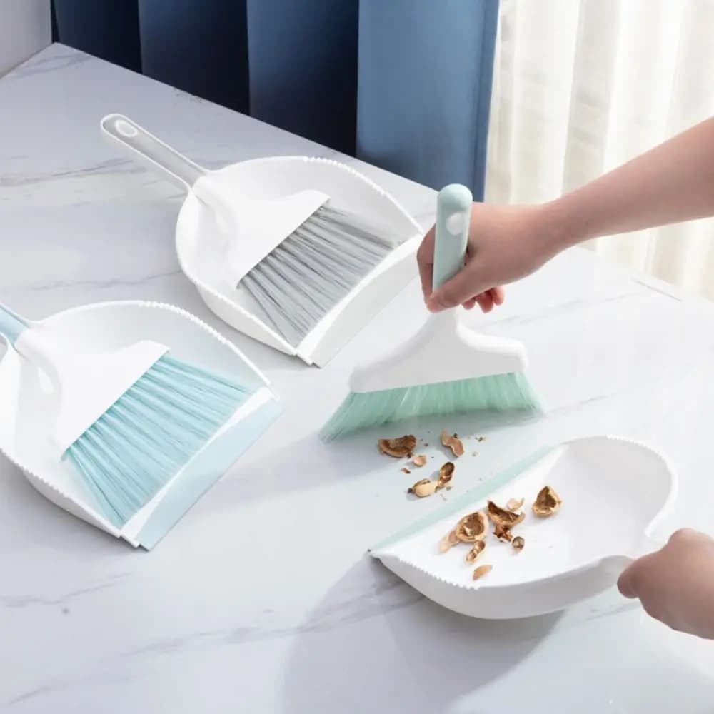 Handheld Mini Dustpan and Brush Set Compact Durable Handheld Sweeping Brush Space-Saving Flexible Cleaning Brush Set