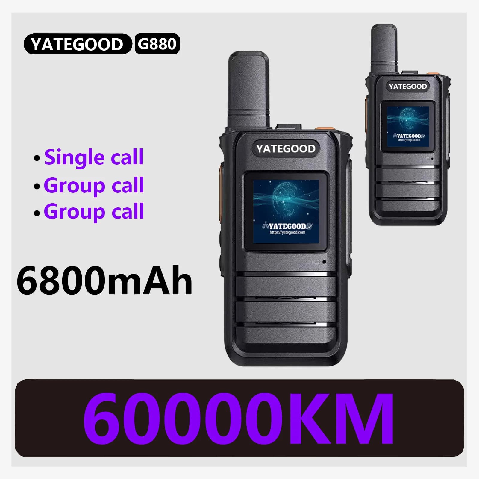 YATEGOOD G880 5000KM radioamatori walkie talkie a lungo raggio ptt globale 4G poc radio100 km