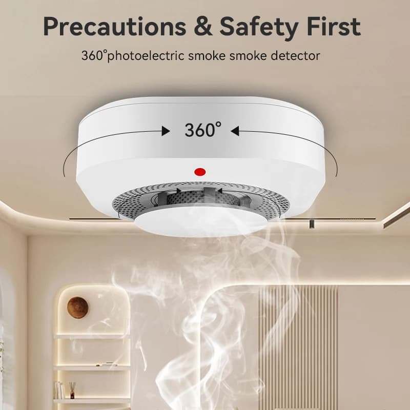 Rilevatore di Fumo Originale XUK, Allarme Antincendio Autonomo Non WiFi con Staffa | per Casa, Cucina, Camera da Letto