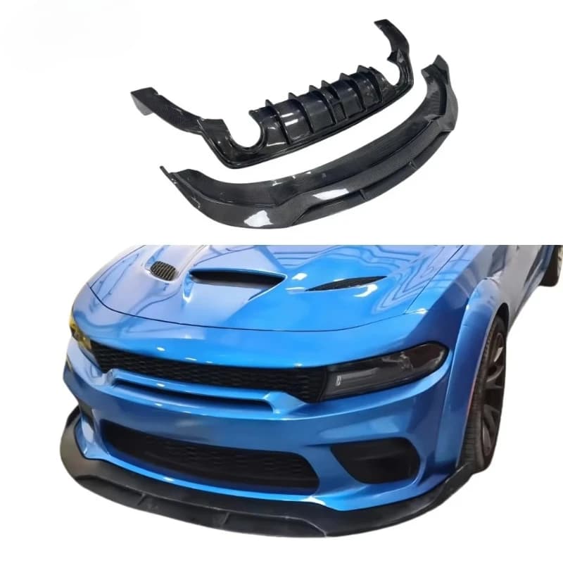 For Dodge Charger GT AWD Carbon Fiber Lower Lip Spoiler Bumper Front Shovel Rear Shovel Body Kit Anterior and Posterior Lips