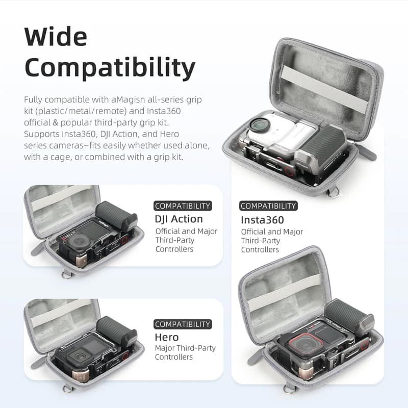 For Insta360 Acepro2 /GoPro/DJI Action 5Pro/4/3 Camera Xplorer Street Grip Kit Universal Case Storage Bag Transport box Accessory