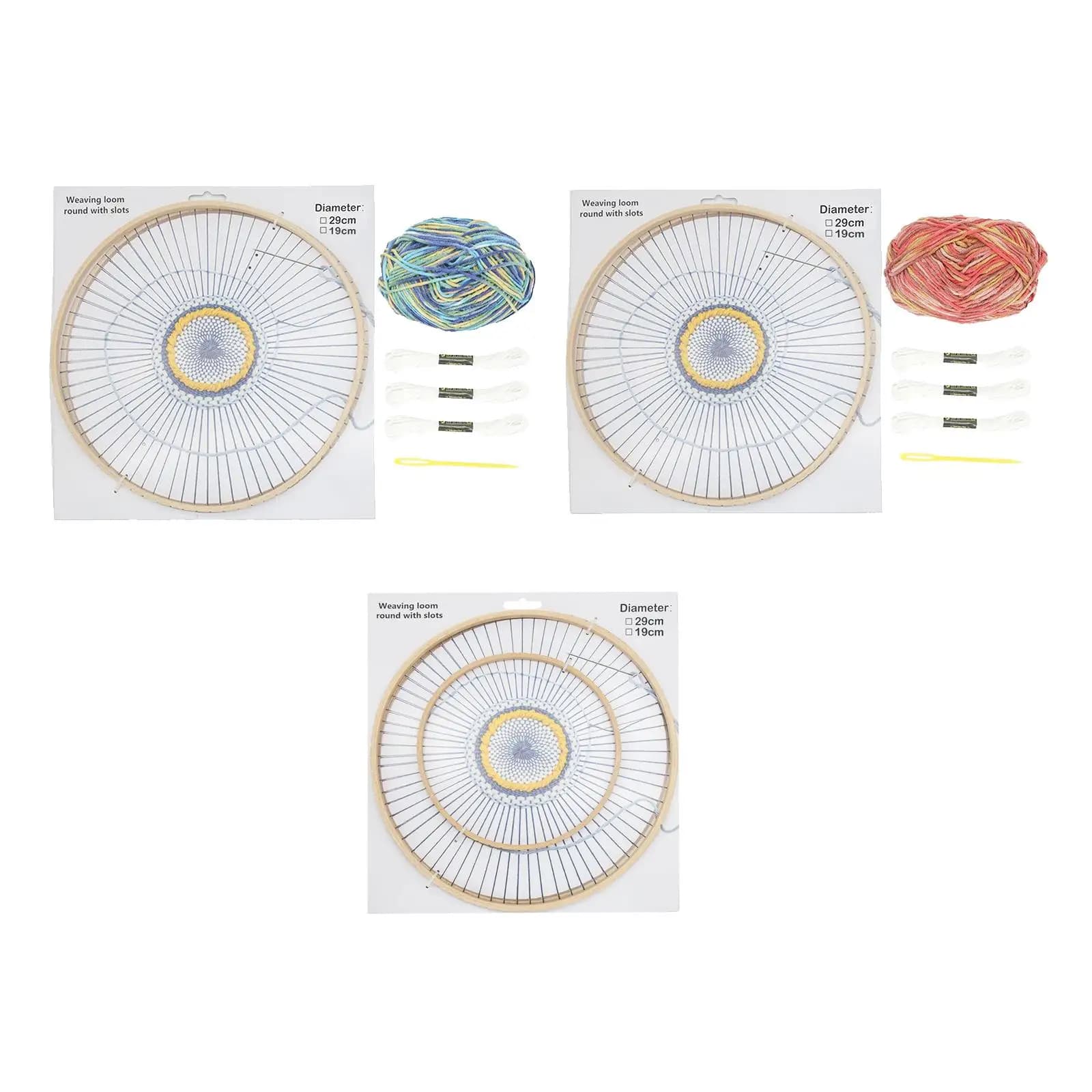 Wooden Circular Knitting Loom Hand Weaving Machine Kit Vintage Coaster Maker for Home Crafts