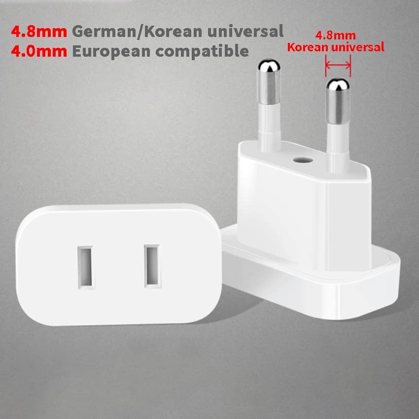 1 pcs US To EU Euro Europe Plug 4.8/4.0mm Converter Plug AC Converter Travel Adapter American US To EU Electrical Socket