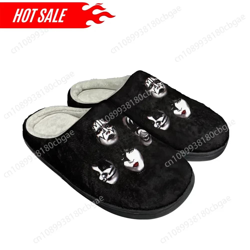 Hot Cool Kiss Band Pantofole personalizzate in cotone moda Sandali da donna da uomo Peluche Casual Mantieni calde Scarpe Pantofola comoda termica