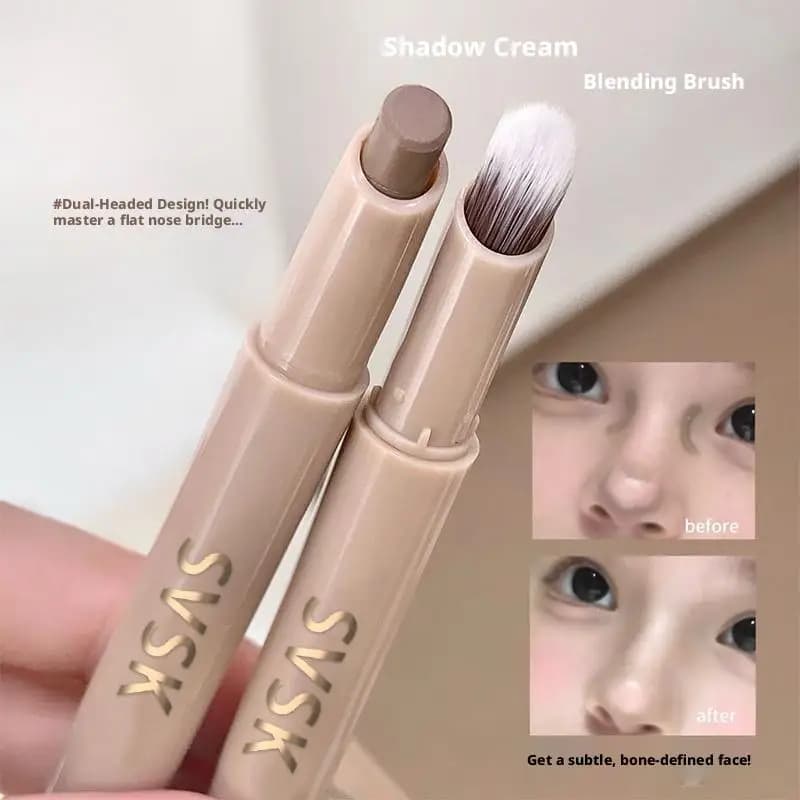 Double-ended Contour Stick with Brush Nose Shadow Cream Pen Face Sculpting Shading Makeup