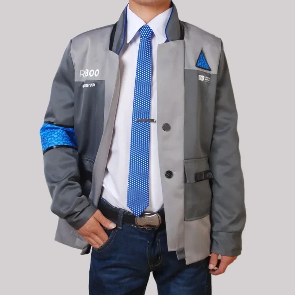Detroit Become Human Connor Cosplay Costume Men Full Set Uniform Jacket White Shirt Tie RK800 Outfit For Halloween Cos Event