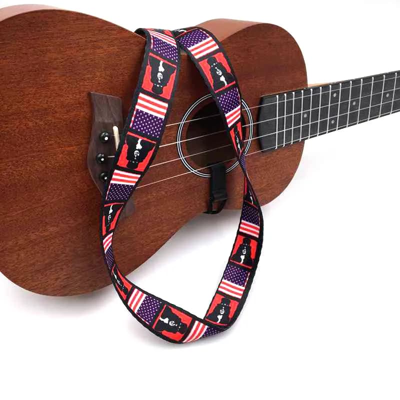 Ethnic Style Ukulele Strap Cotton Embroidery String Durable Adjustable Clip-on Hawaii Belt Sling Instrument Guitar Accessories