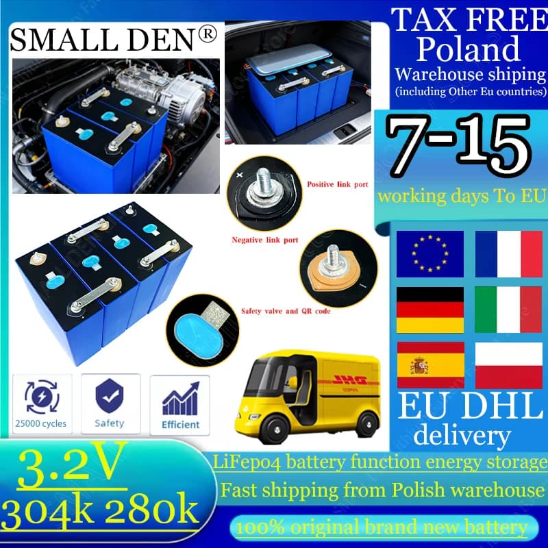 Batteria LiFePo4 da 280 k 3,2 V di grado A con 8000 cicli per pannelli solari e veicoli elettrici Fai da te 12 V 36 V spedita dalla Polonia