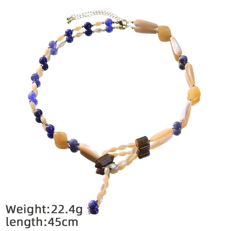 Collana Originale con Ciondolo in Agata Occhio di Tigre, Catena per Donna, Gioiello di Lusso alla Moda, Regalo Elegante