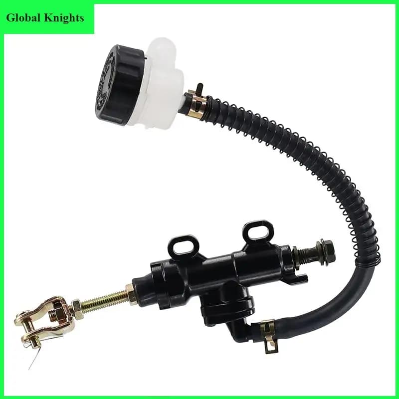 Universal Motorcycle Rear Brake Master Cylinder Hydraulic Foot Brake Pump with Reservoir for 50cc-250cc ATV Quad Pit Dirt Bike