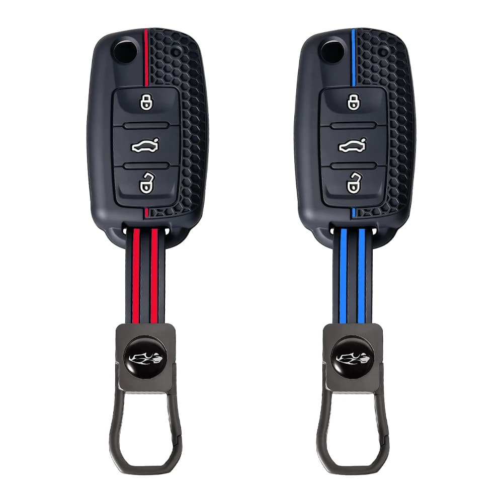 Silicone Car Key Case Cover for Volkswagen Sagitar/Polo/Golf/Bora/Tiguan/TOUAREG/Phaeton for SEAT for Skoda Key Fob Cover