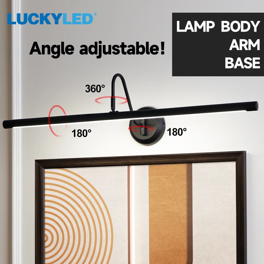 LUCKYLED Lampada da parete a LED 80CM 100CM AC85-265V Lampada da specchio per bagno Lampada da parete per interni Lampada da parete con immagine nera