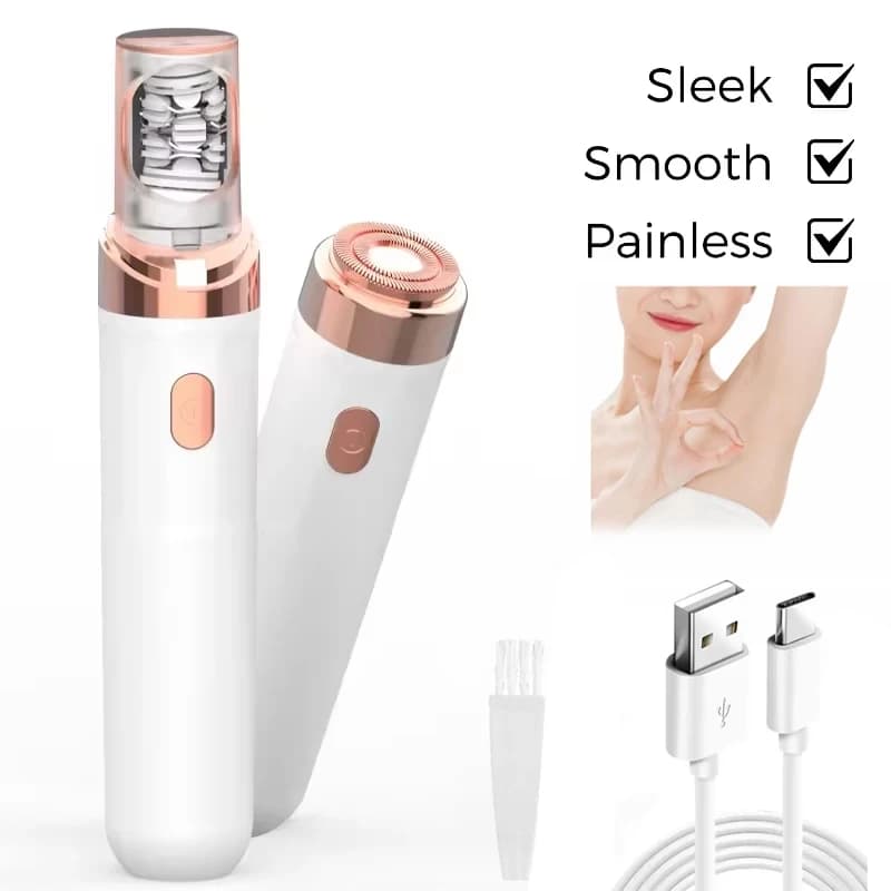 Electric razor 2 in 1 for woman, precision haircut for facial hair removal with USB charge for face, legs, bikini, arms