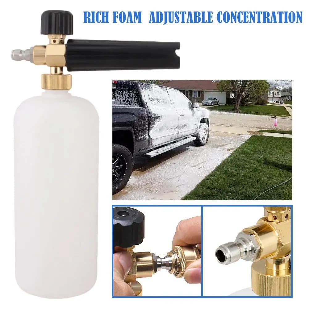 Car Cleaning Foam Gun 1L 1/4 Quick Connector Adjustable High-Pressure Soap Foamer Lance for Pressure Washer Car Wash