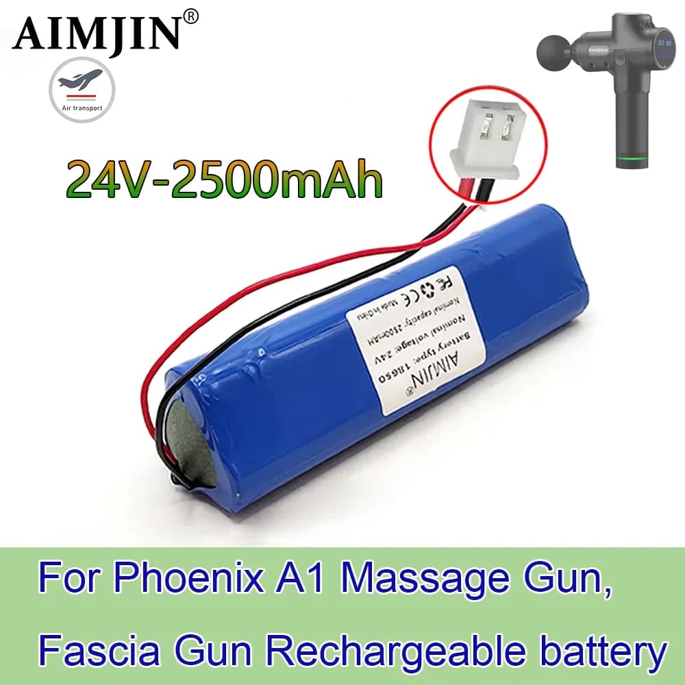100% New for Phoenix A1 Massage Gun, 24V 2500mAh Lithium Ion Rechargeable Battery For Striped Gun