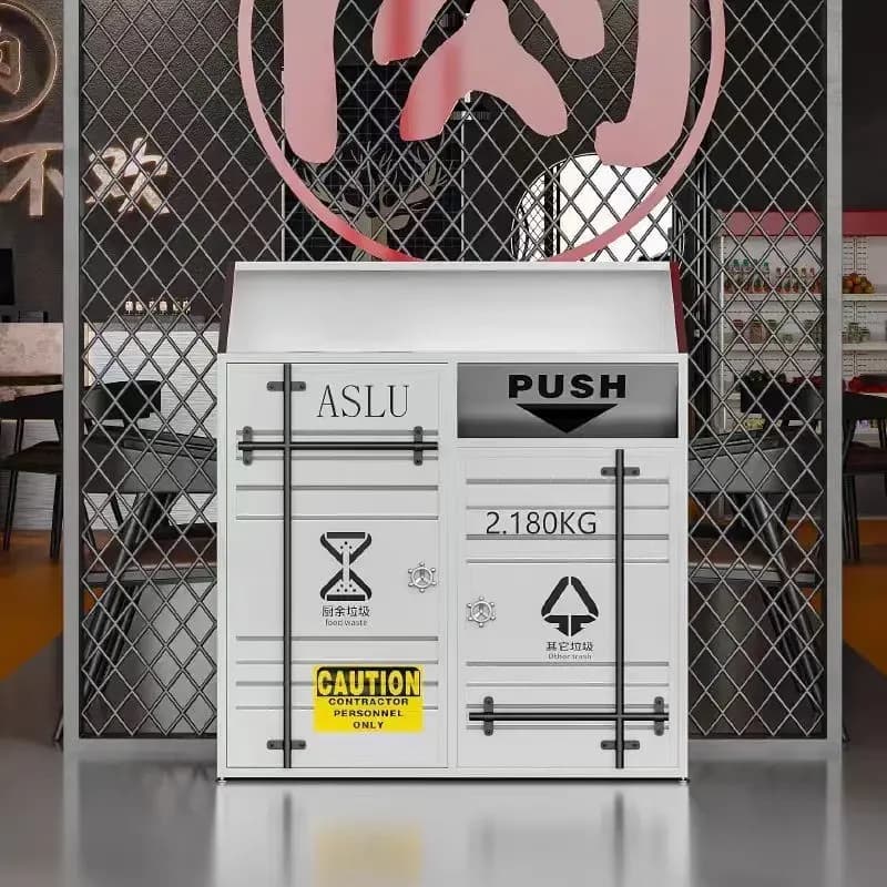 Wrought iron industrial wind trash can large capacity hot pot restaurant storage box playground general ins trash canFurniture s