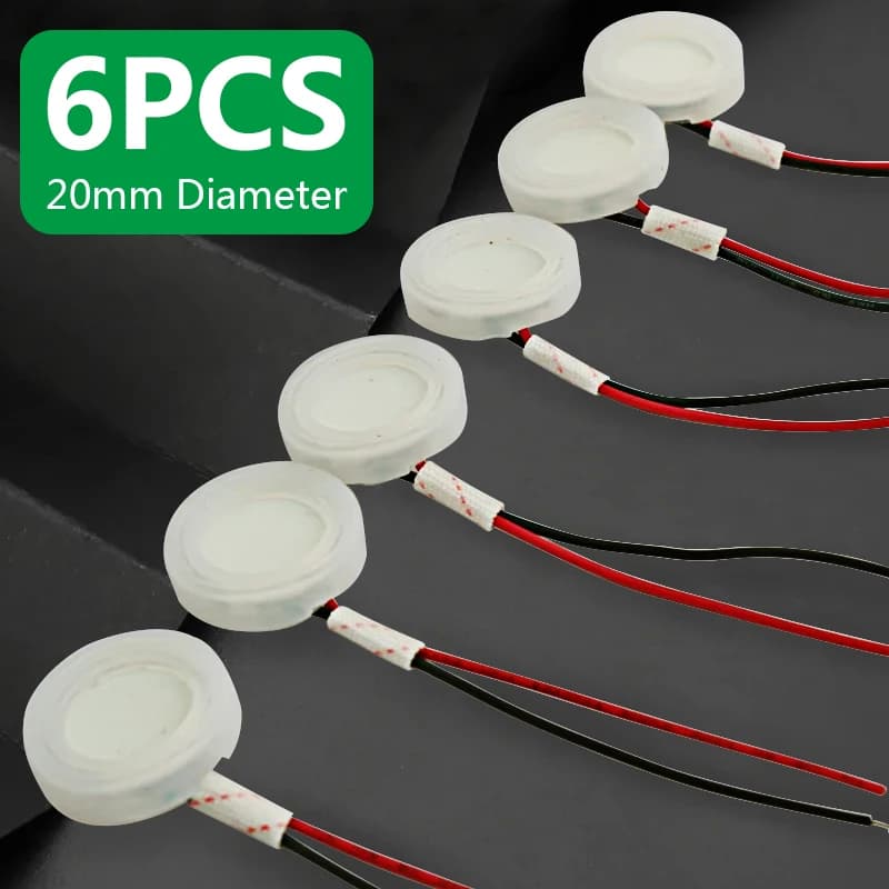 6 Pz/lotto 20mm Ad Ultrasuoni Mist Maker Fogger Dischi di Ceramica con Filo e Anello di Tenuta Sensore Membrana Umidificatore Accessori