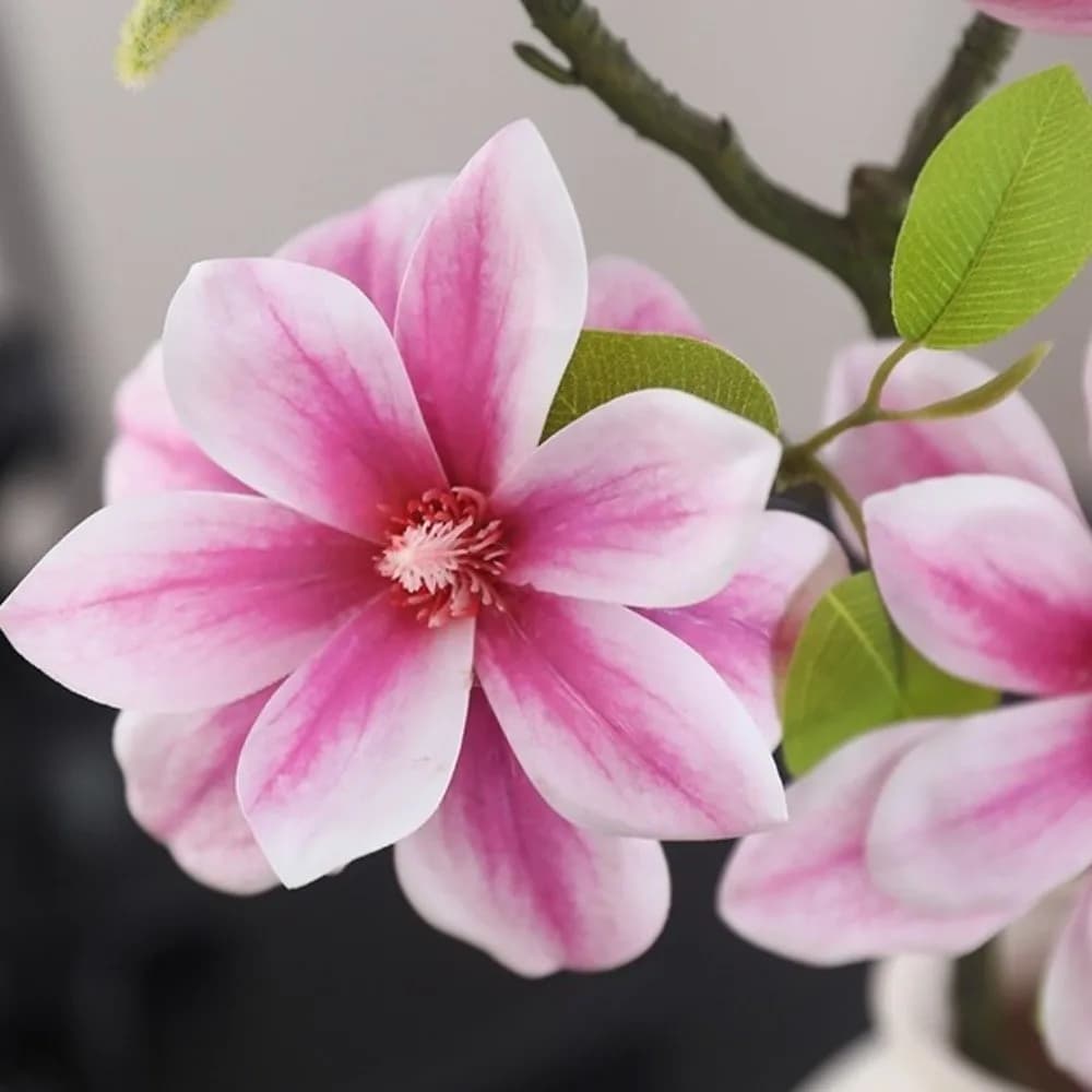 Real Touch Artificial Magnolia Flower Handmade Decorative Fake Silk Flower New Chinese Realistic Artificial Plant