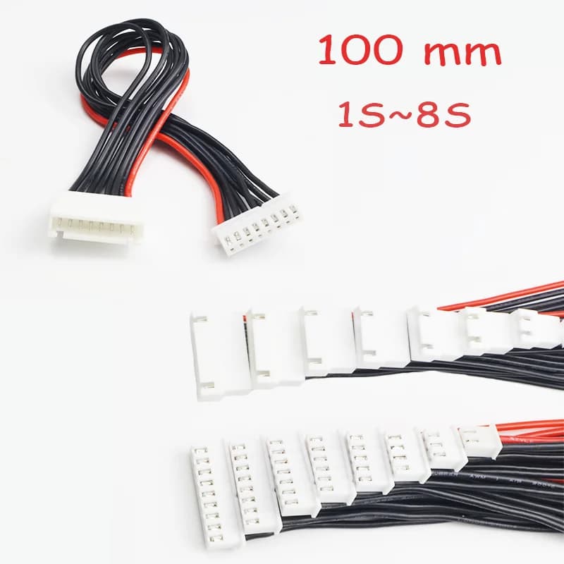 5pcs JST-XH 1S 2S 3S 4S 5S 6S 7S 8S 100mm 22AWG Lipo Balance Wire Extension Charged Cable Lead Cord for RC Lipo Battery Charger