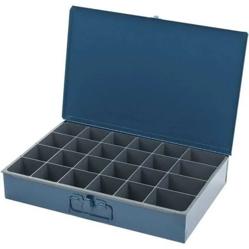 Scatola portaoggetti Durham 102-04-CLASSC con struttura in acciaio e 24 scomparti: 18”L x 12”W x 3”H