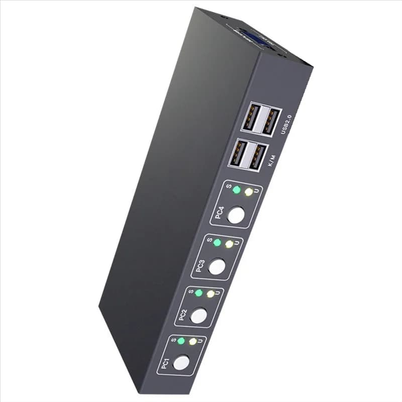 Switch KVM VGA squisito Switch video VGA a 4 porte Adattatore splitter potenziatore display HD a schermo diviso per proiettore monitor PC
