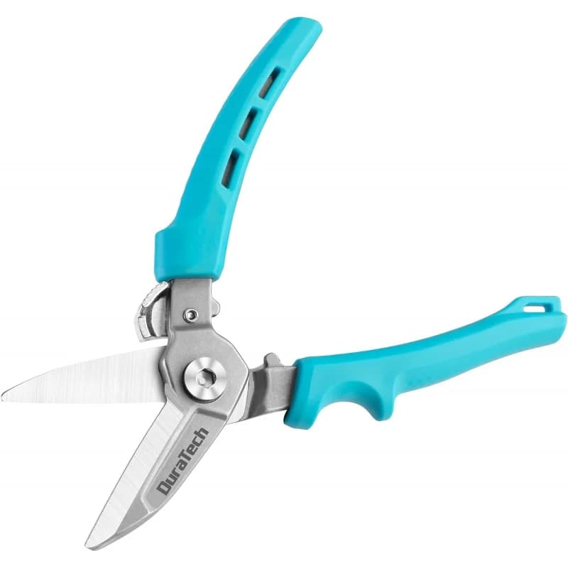 DURATECH 7/8" Heavy Duty Industrial Pruning Shears for Gardening Built-in Spring Lock Design for Cutting Iron Sheet Cardboard