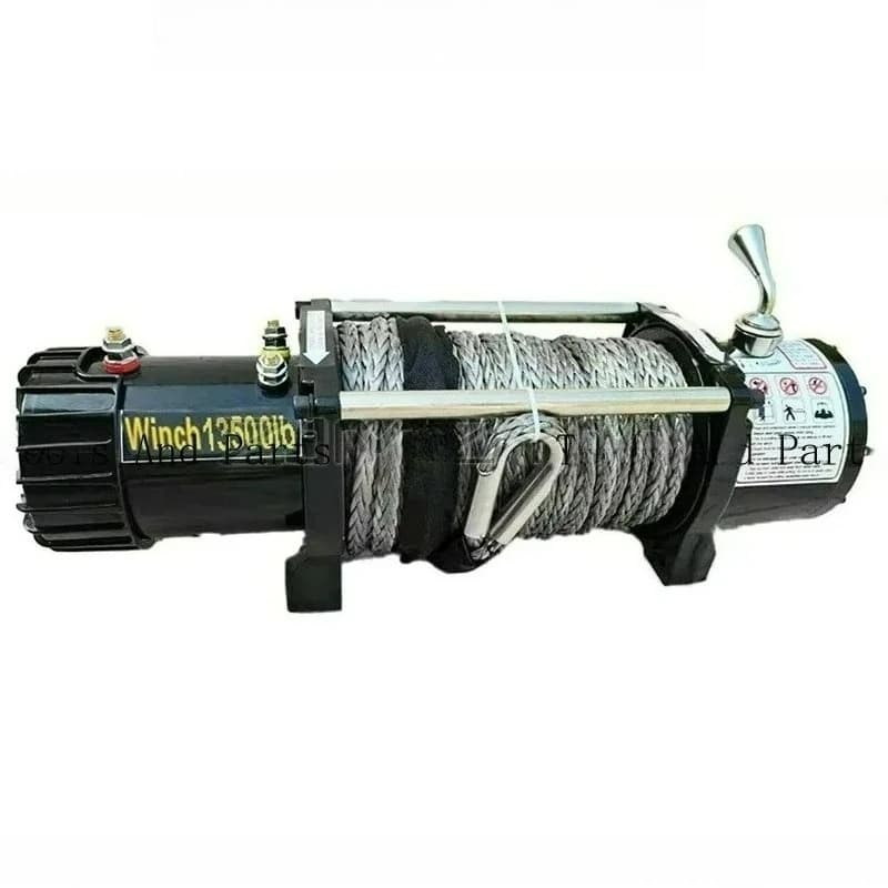 Verricello 12V/24V con Telecomando, Cinghie di Traino per Rimorchi Auto, ATV, Camion Fuoristrada 13500LBS