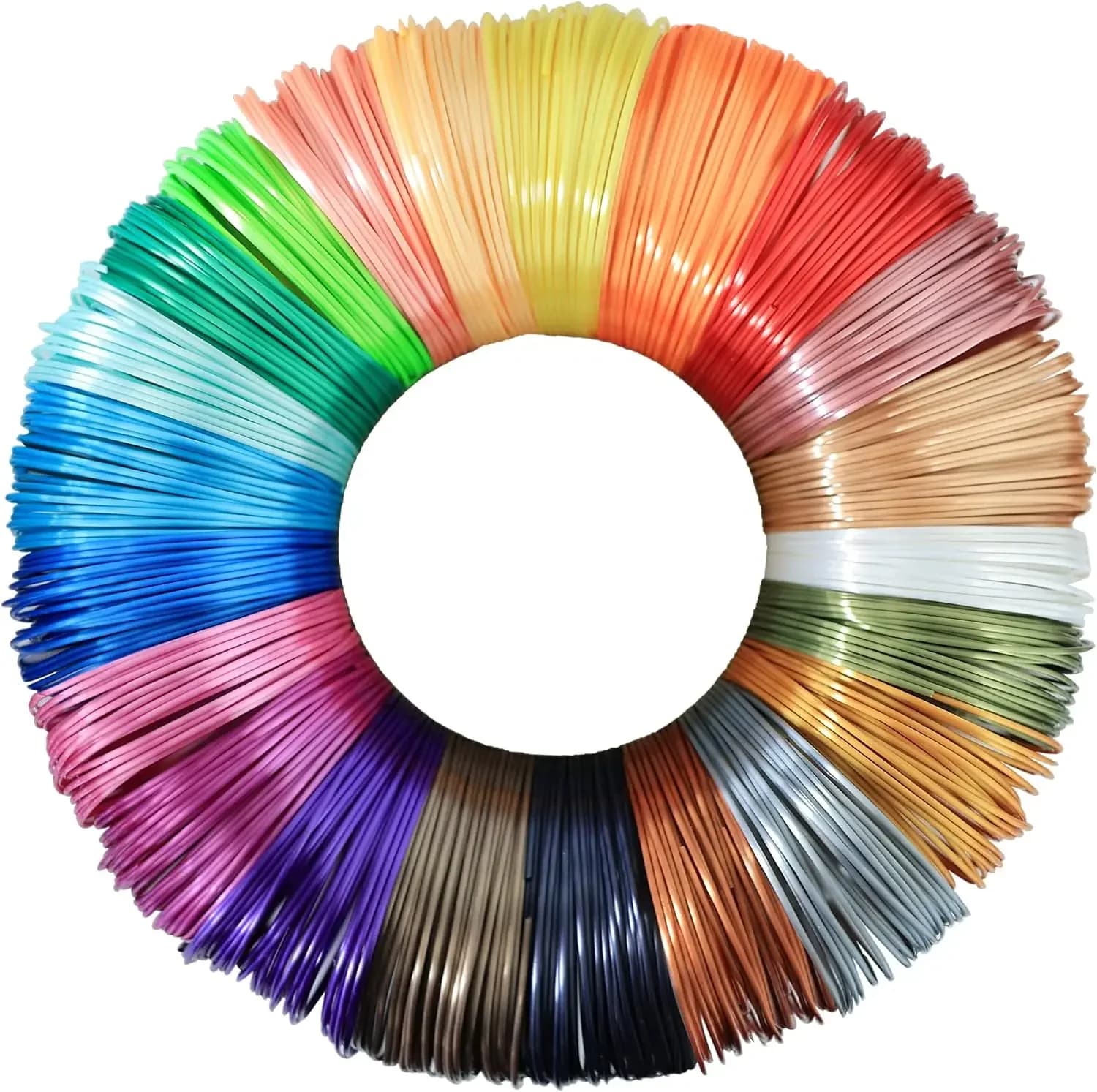 22 Colors Silk Shiny PLA 3D Filament Sample Pack, 1.75mm, 88m Total, Compatible with FDM Printers & 3D Pens