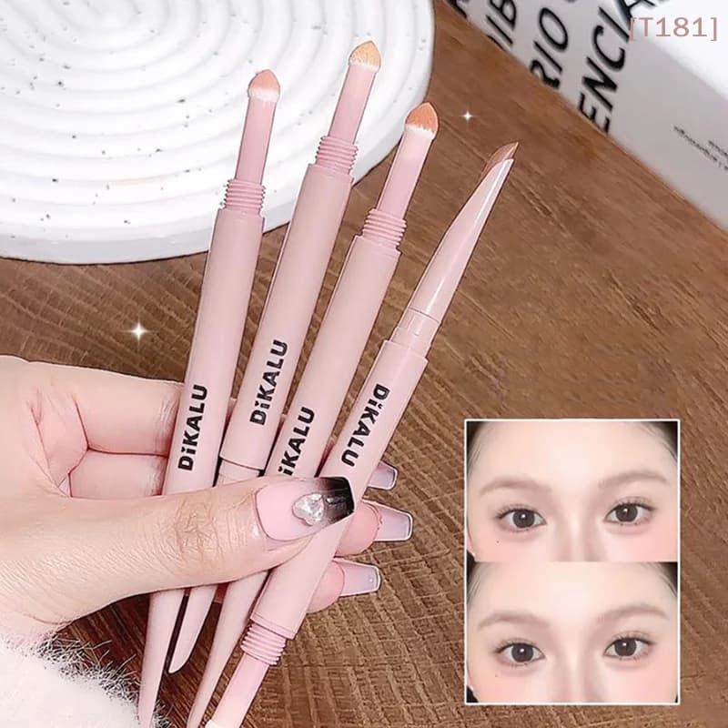 [T8E] Matita Occhi 2-in-1 Effetto Baco da Seta, Anti-sbavatura, Ombretto Rosa e Illuminante Scintillante, Stick Aegyo Sal Illuminante, Cosmetici Coreani