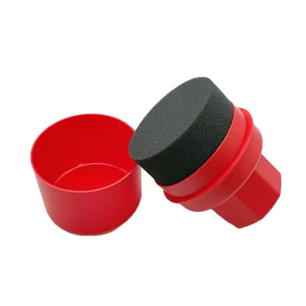 Con coperchio Spugna per ceretta per pneumatici per auto Forma curva Applicatore per ceratura facile per pneumatici Maniglia antiscivolo portatile