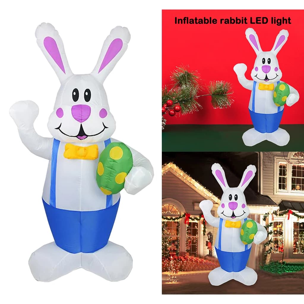 Modello gonfiabile esterno della bambola del coniglietto pasquale Scultura del coniglio della luce del LED impermeabile per la festa in giardino del prato delle vacanze