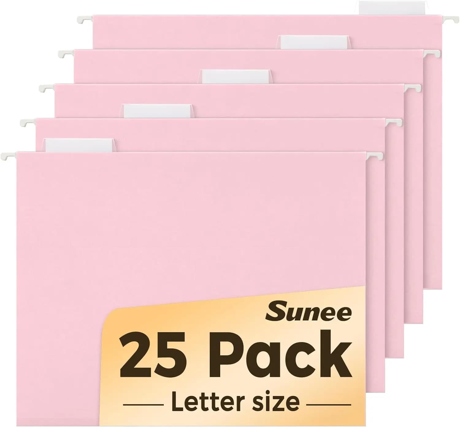 Confezione da 25 Cartelle Portadocumenti Rosa Formato Letter con Linguette a 1/5 di Taglio, Espandibili per l'Organizzazione di Casa e Ufficio
