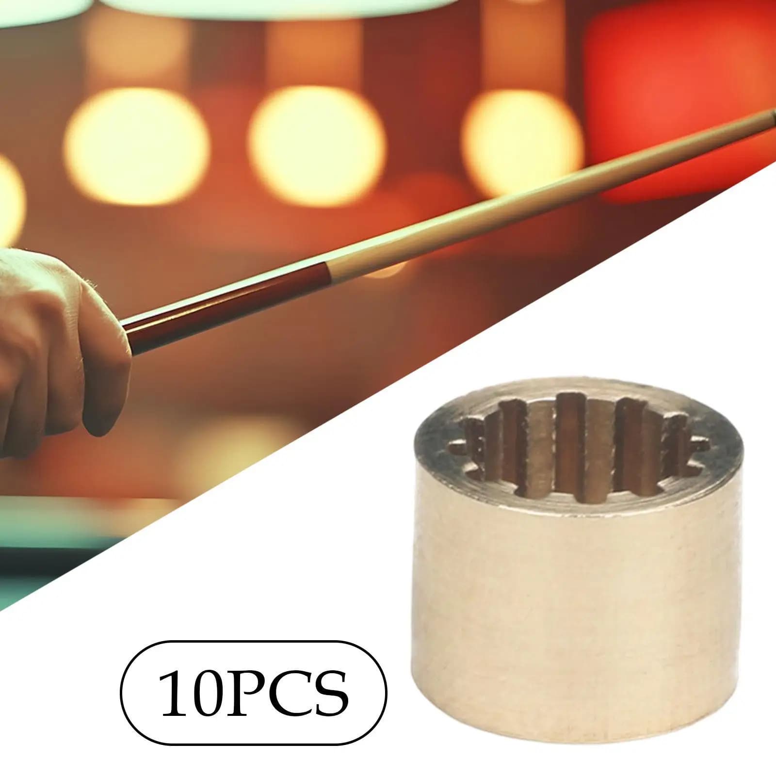 Billiard Stick Accessories Copper Ferrule Kit 10 Pieces Cue Tip Repair Tubes Portable Lightweight for Pool Snooker