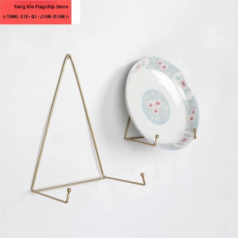 Original Creative Wall Decorative Ceramic Plate round Disk Picture Frame Mirror Bracket Desktop Support Plate Holder