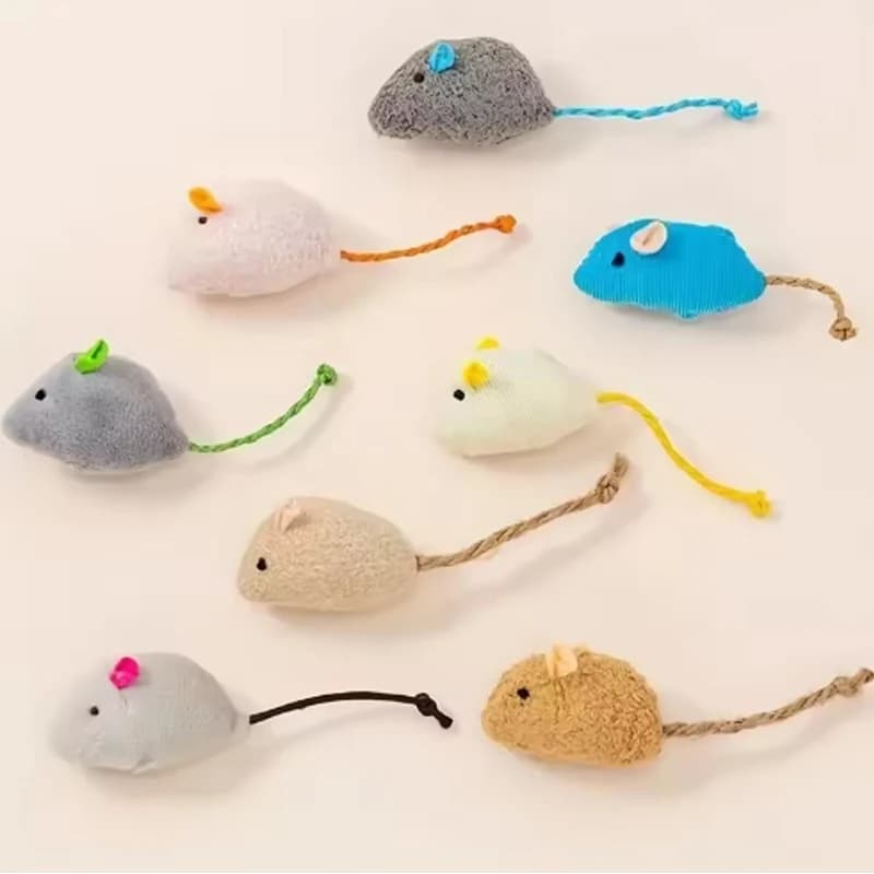 Hot 3/7PCS Interactive Plush Rat And Cat Toys With Durable Linen Perfect For Pet Safe For Indoor Play Pet toys