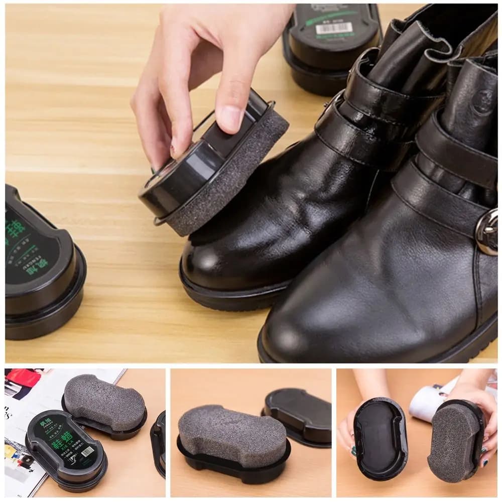 Lucidatore universale in spugna da 3 pezzi per scarpe in pelle Lucidatura rapida in pelle Spugna per lucidatura Scarpe Spazzola per pulizia Cera per pulizia liquida