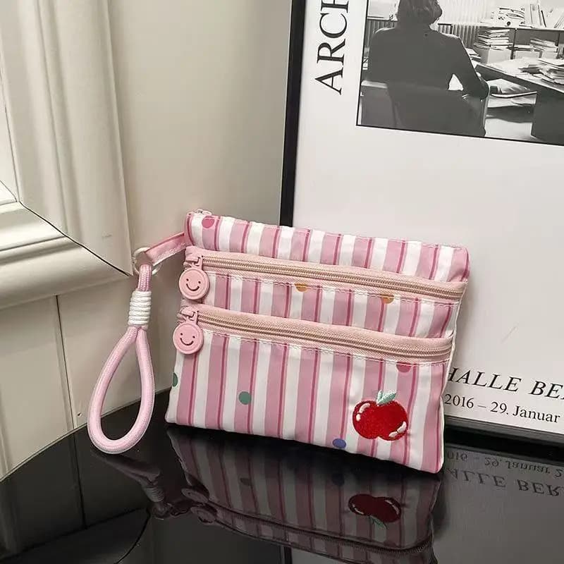 Cute ID Organizer Bag – Travel-Friendly, Three-Tier Zippered Passport and Card Holder, Document Organizer, Passport Wallet