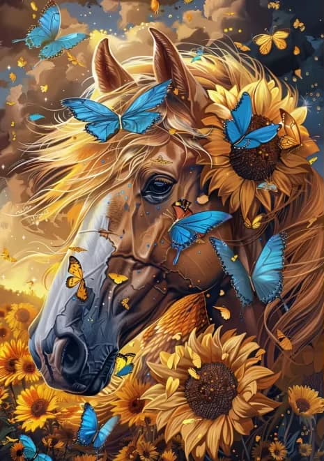 Acrylic Paint By Numbers Horse Animals Pattern Painting By Numbers on Canvas Coloring By Number for Adults Paint Digital Art